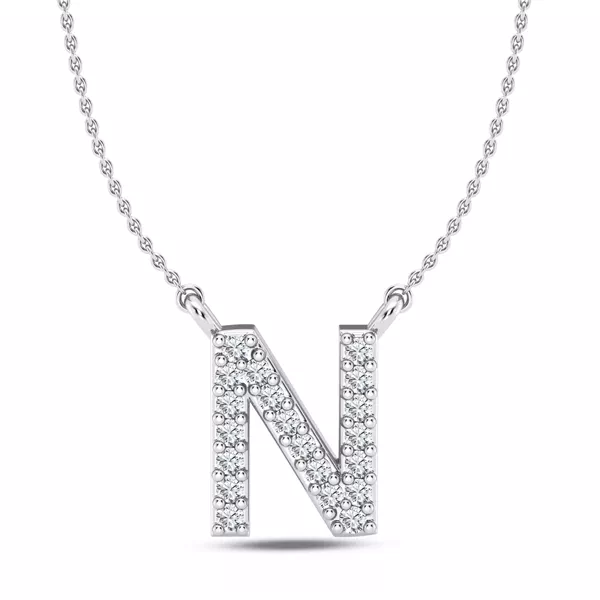 Lab Diamond Initial Necklace – N