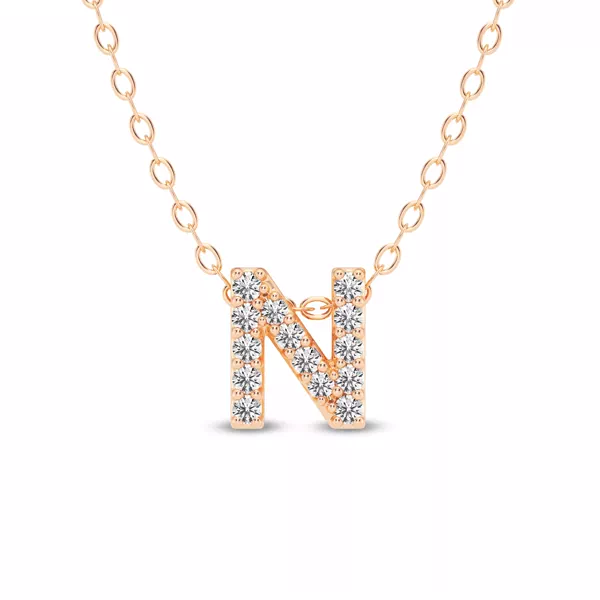 Petite Lab Diamond Initial Necklace – N