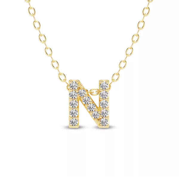 Petite Lab Diamond Initial Necklace – N