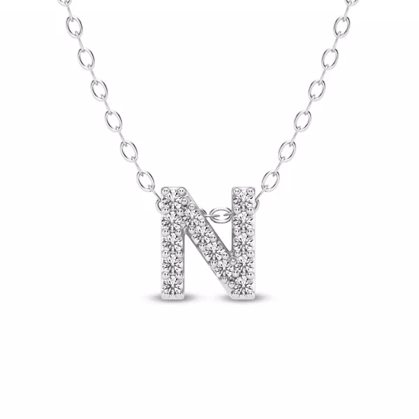 Petite Lab Diamond Initial Necklace – N