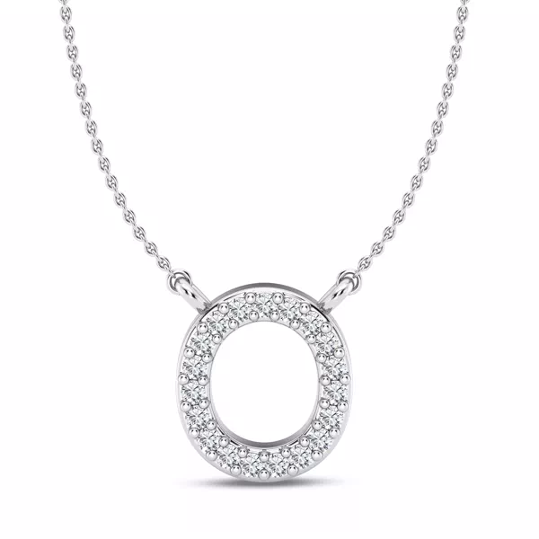 Lab Diamond Initial Necklace – O