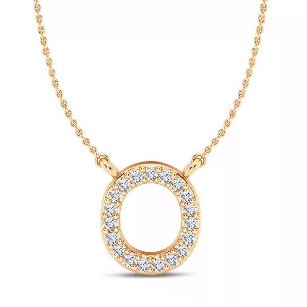 Lab Diamond Initial Necklace – O