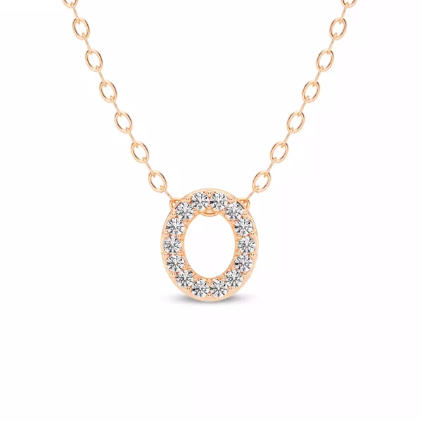Petite Lab Diamond Initial Necklace – O