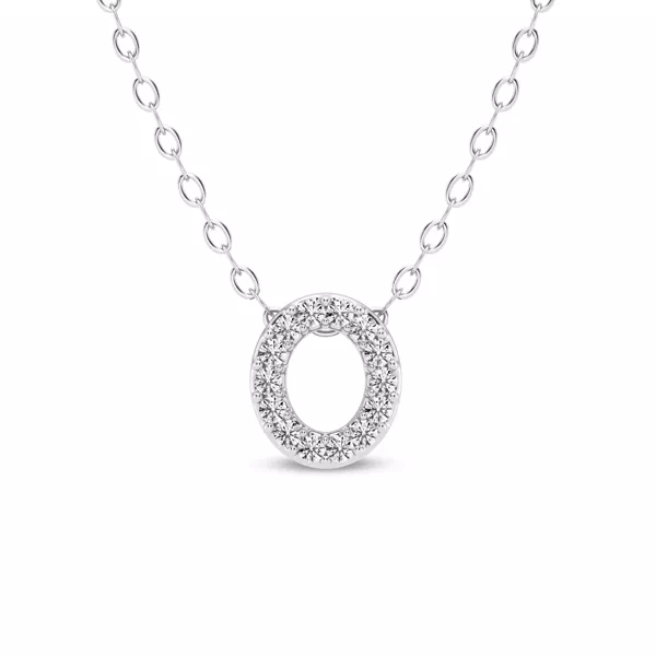 Petite Lab Diamond Initial Necklace – O