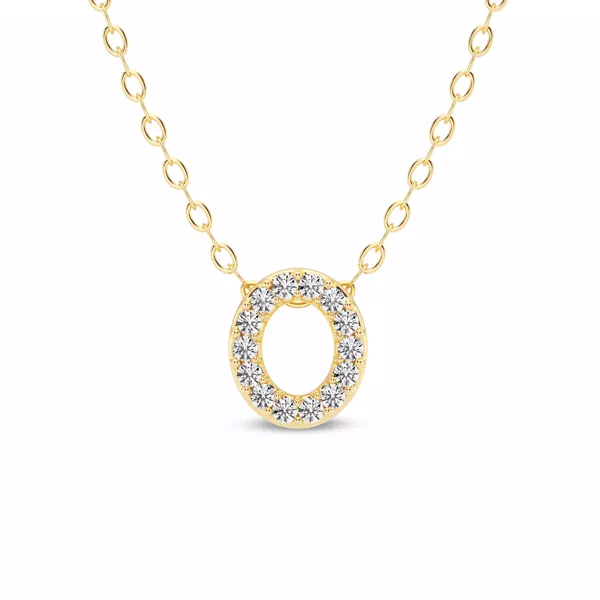 Petite Lab Diamond Initial Necklace – O