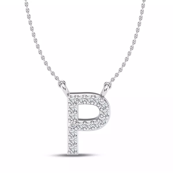 Lab Diamond Initial Necklace – P