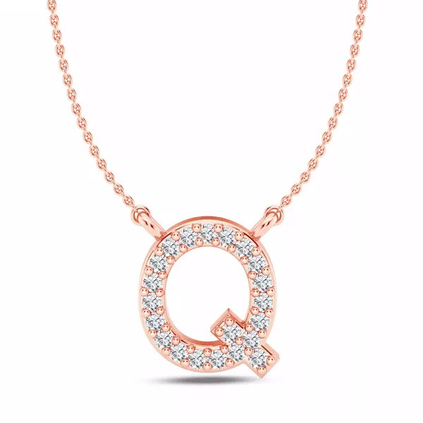 Lab Diamond Initial Necklace – Q