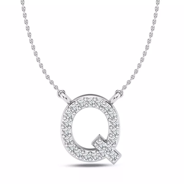 Lab Diamond Initial Necklace – Q
