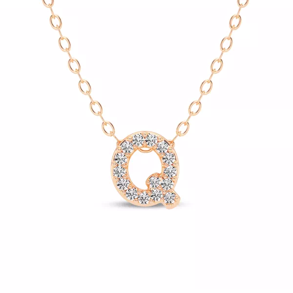 Petite Lab Diamond Initial Necklace – Q