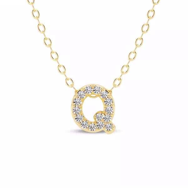 Petite Lab Diamond Initial Necklace – Q