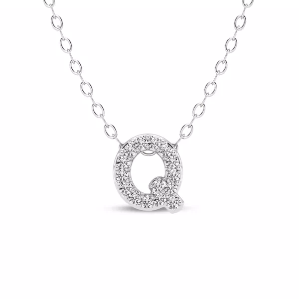 Petite Lab Diamond Initial Necklace – Q