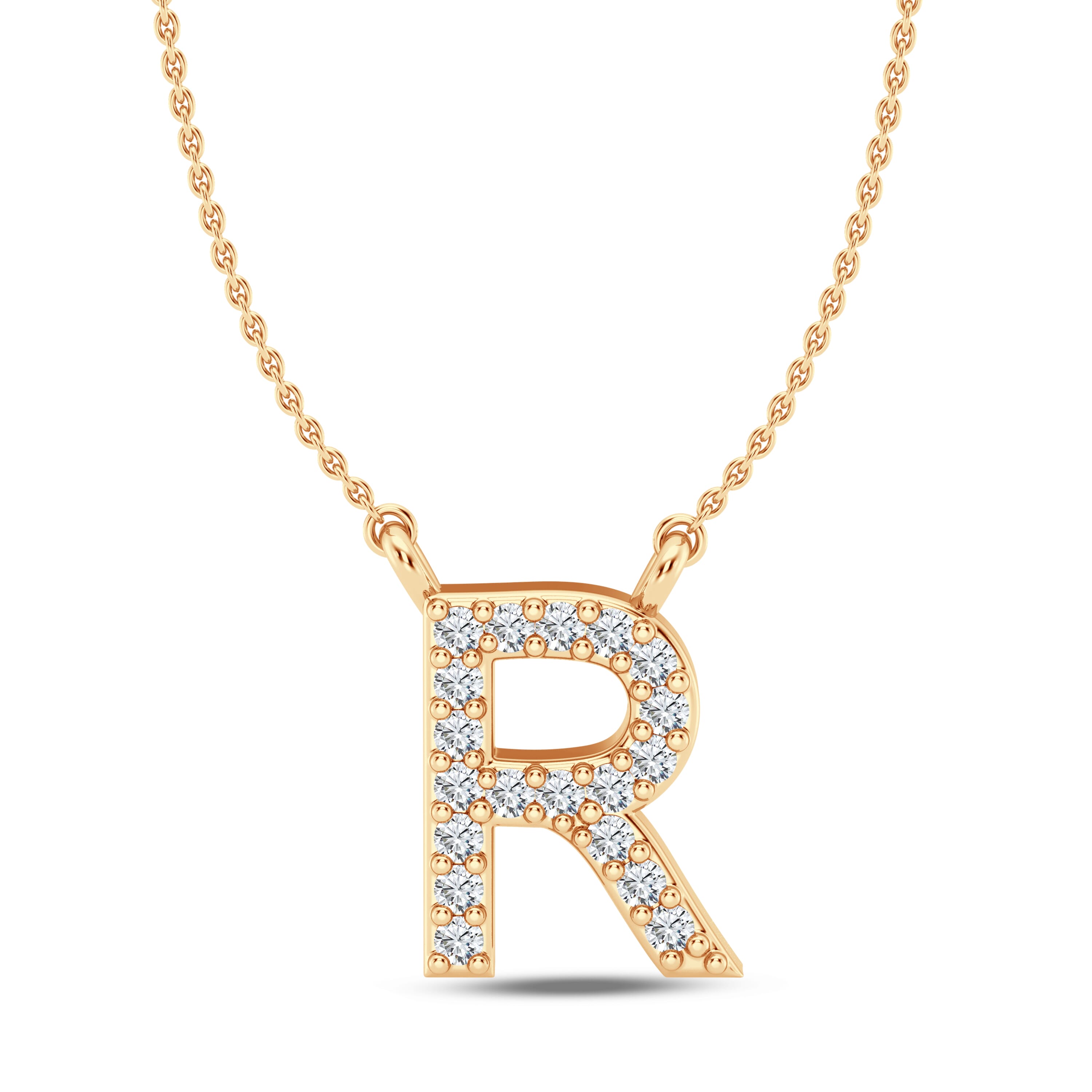 Lab Diamond Initial Necklace – R