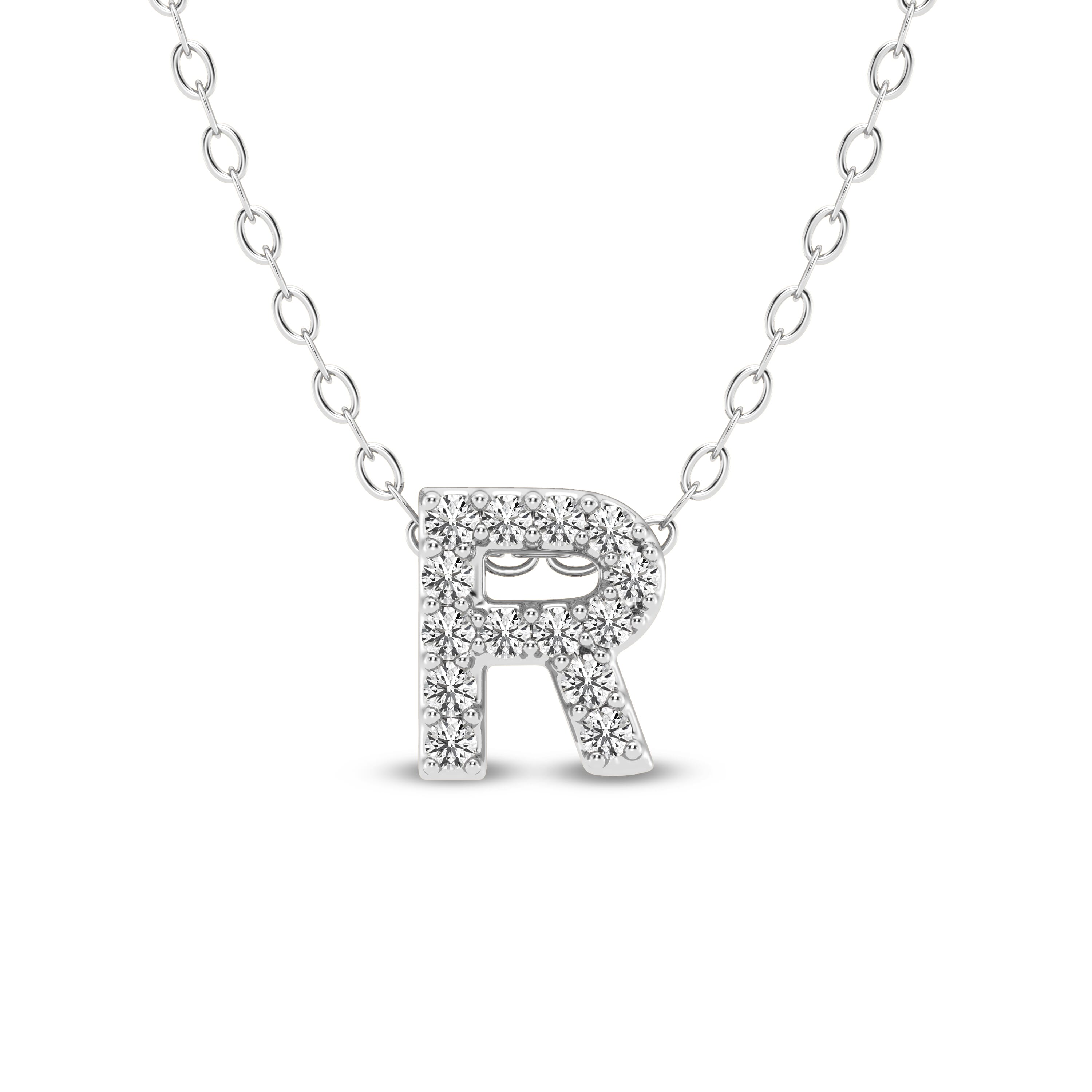 Petite Lab Diamond Initial Necklace – R