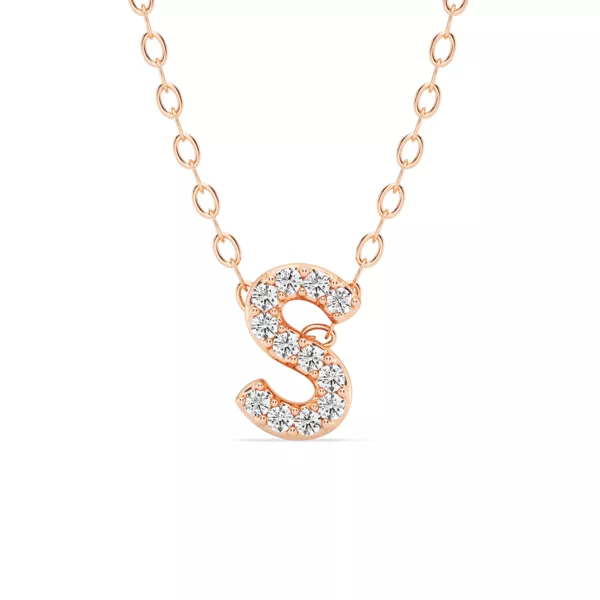 Petite Lab Diamond Initial Necklace – S