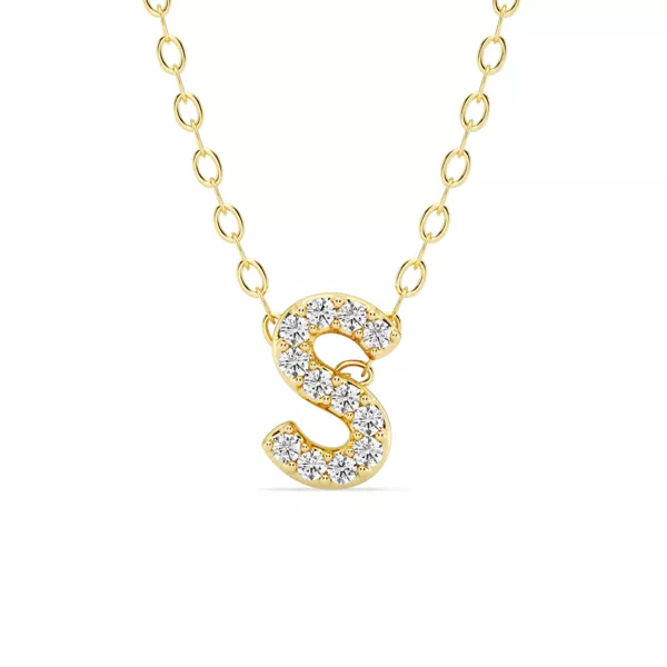 Petite Lab Diamond Initial Necklace – S