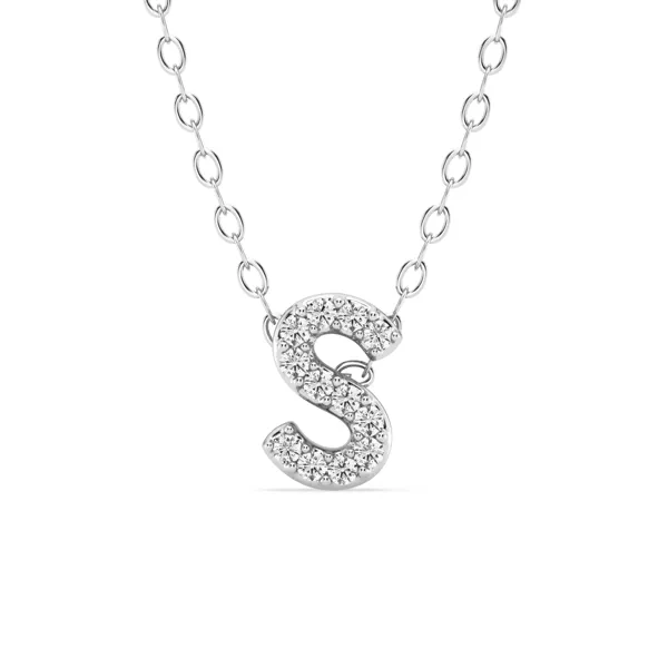 Petite Lab Diamond Initial Necklace – S