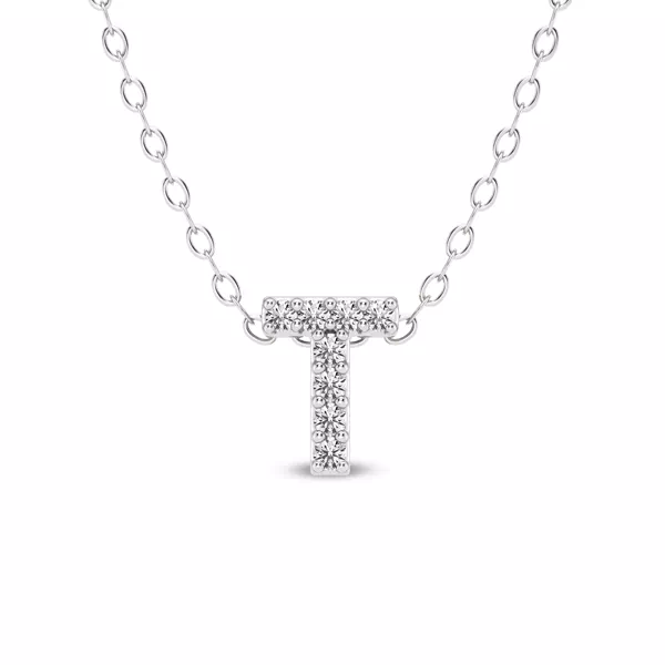 Petite Lab Diamond Initial Necklace – T