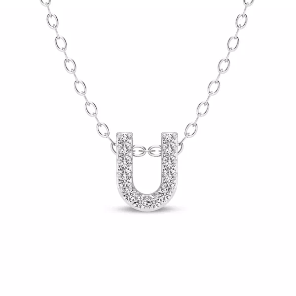 Petite Lab Diamond Initial Necklace – U
