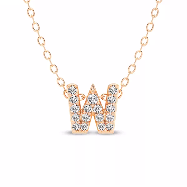 Petite Lab Diamond Initial Necklace – W