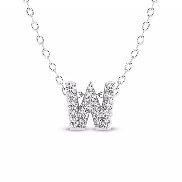 Petite Lab Diamond Initial Necklace – W