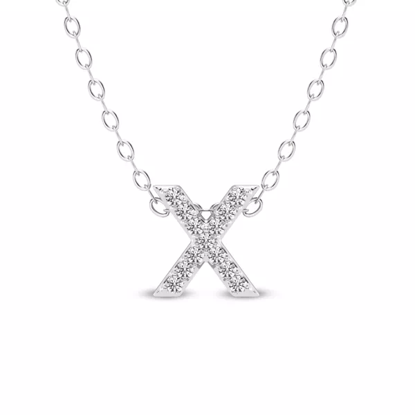 Petite Lab Diamond Initial Necklace – X