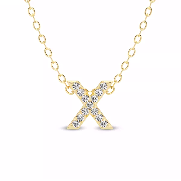 Petite Lab Diamond Initial Necklace – X