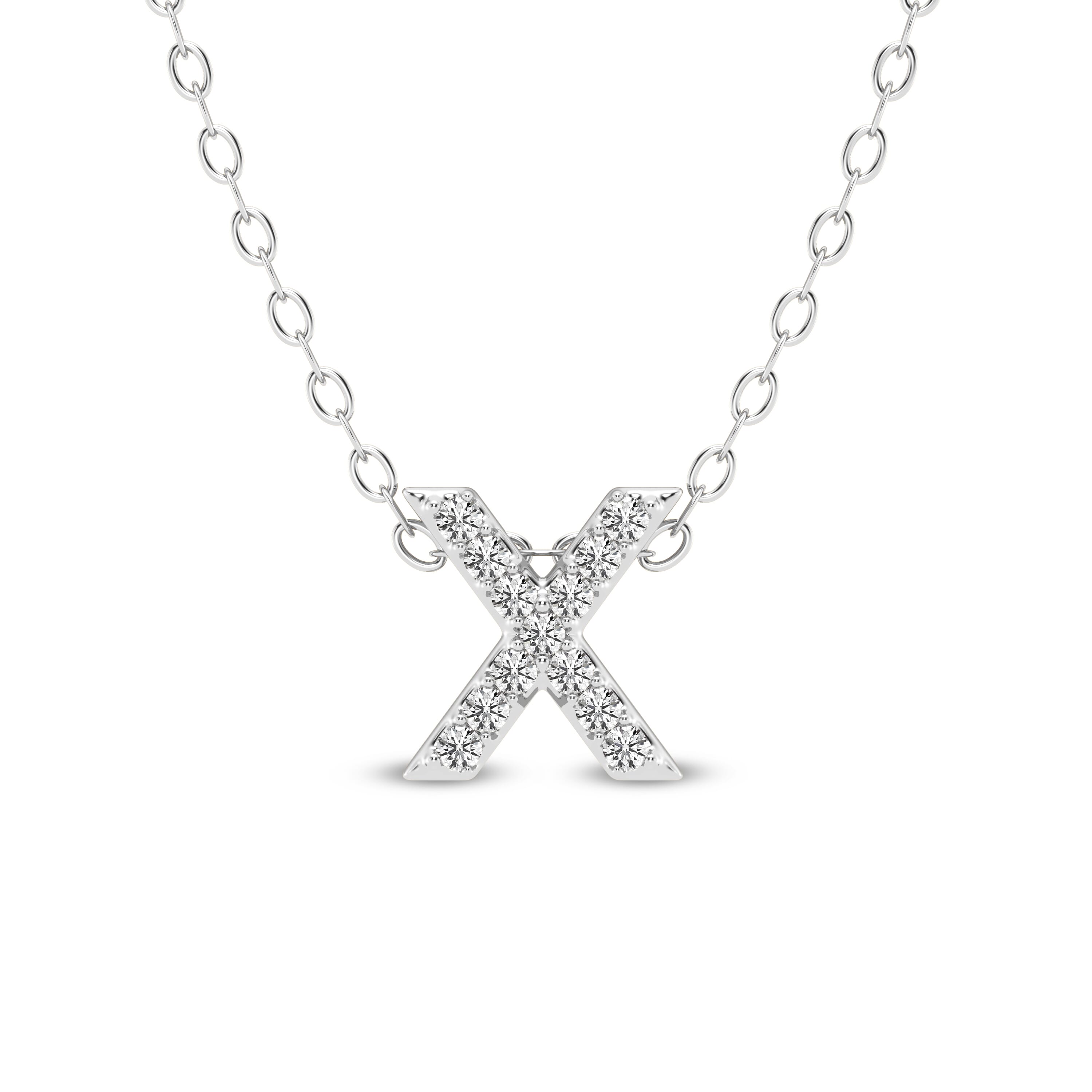Petite Lab Diamond Initial Necklace – X