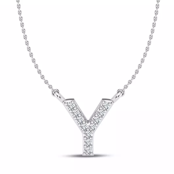 Lab Diamond Initial Necklace – Y