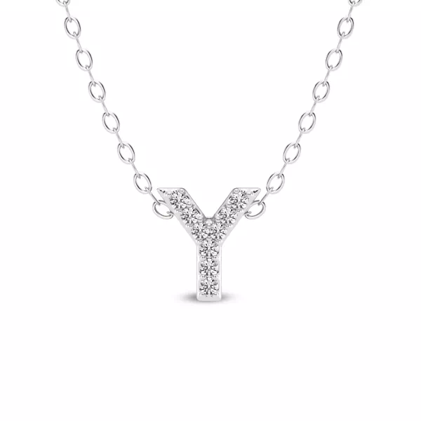 Petite Lab Diamond Initial Necklace – Y