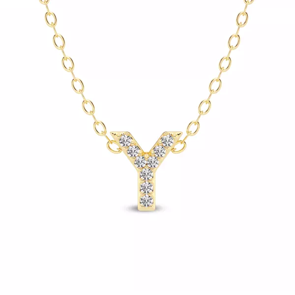 Petite Lab Diamond Initial Necklace – Y