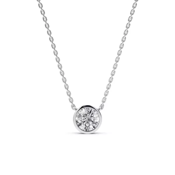 Bezel-Set Lab Diamond Solitaire Necklace (0.50 ct.)