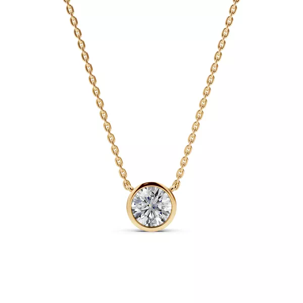 Bezel-Set Lab Diamond Solitaire Necklace (0.50 ct.)