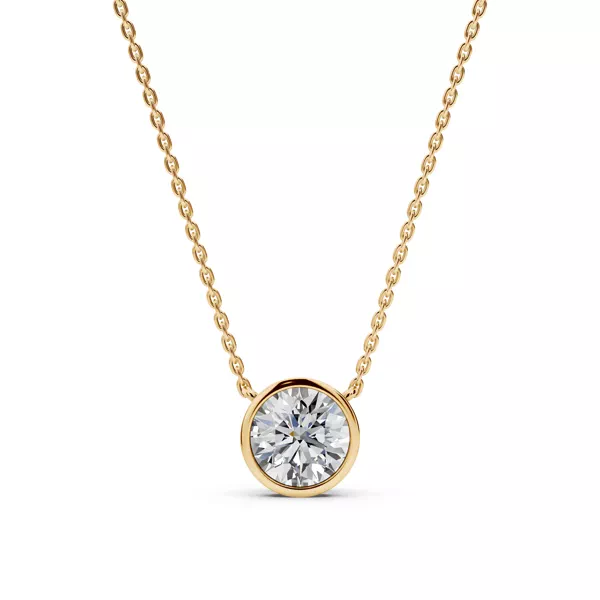 Bezel-Set Lab Diamond Solitaire Necklace (1.00 ct.)