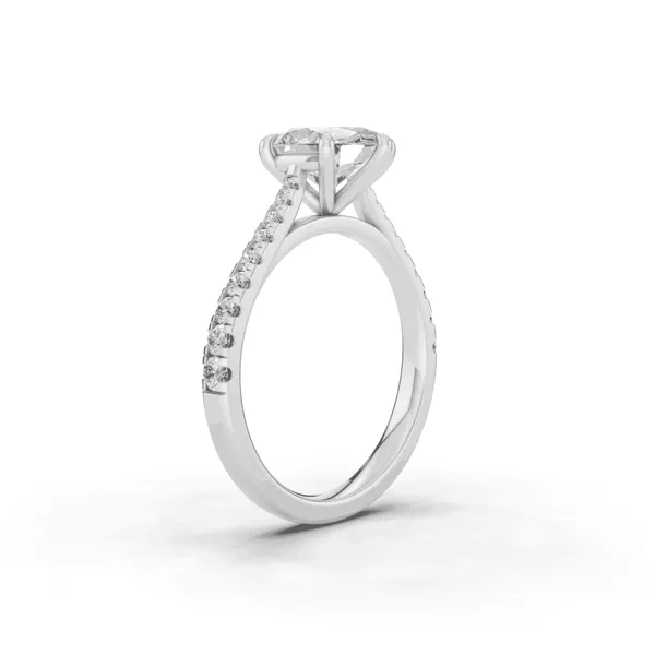 Tradition Cathedral Pavé 1.50 ct. Oval Lab Engagement Ring (2.2mm)
