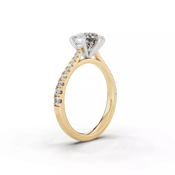Tradition Cathedral Pavé 1.50 ct. Round Lab Engagement Ring (2.2mm)