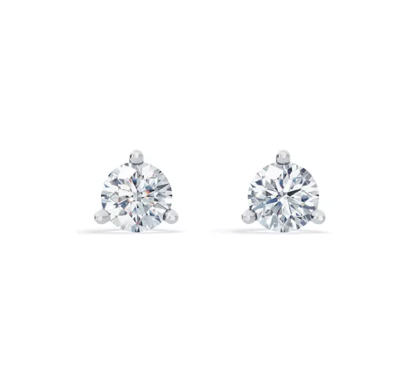 Three-Prong Martini Lab Diamond Guardian Back Earrings (2 ct. tw.)