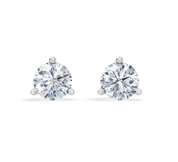 Three-Prong Martini Lab Diamond Guardian Back Earrings (4 ct. tw.)
