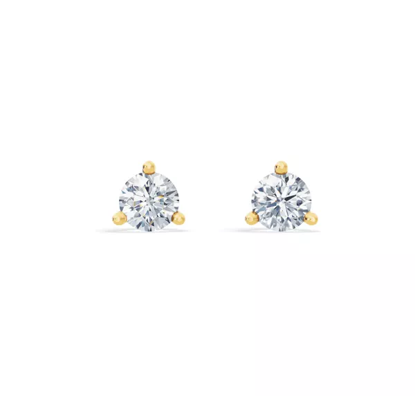 Three-Prong Martini Lab Diamond Guardian Back Earrings (1 ct. tw.)