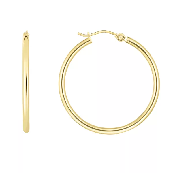 items Classic Polished Gold Hoops (30mm)