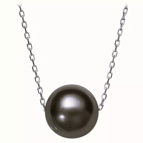 Floating Black Freshwater Pearl Necklace (8–9mm)