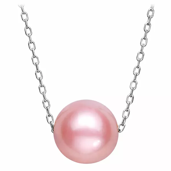Floating Pink Freshwater Pearl Necklace (8–9mm)