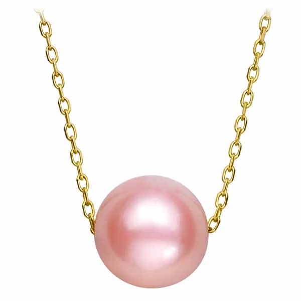 Floating Pink Freshwater Pearl Necklace (8–9mm)