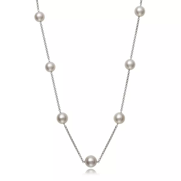 Freshwater Pearl Station Necklace (8–9mm)