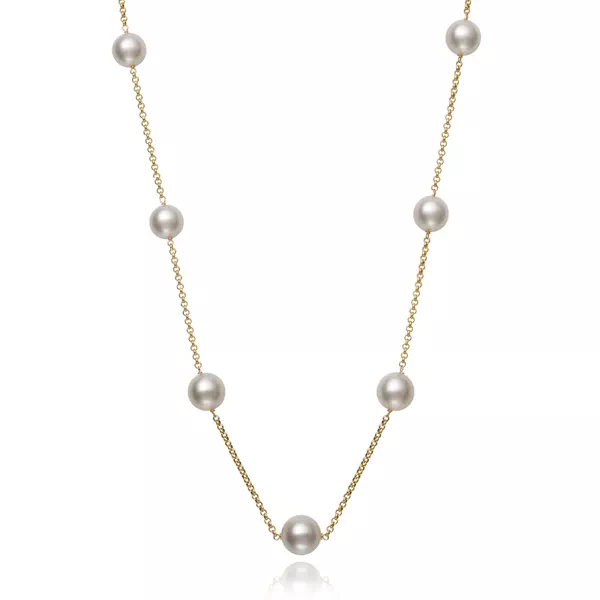 Freshwater Pearl Station Necklace (8–9mm)