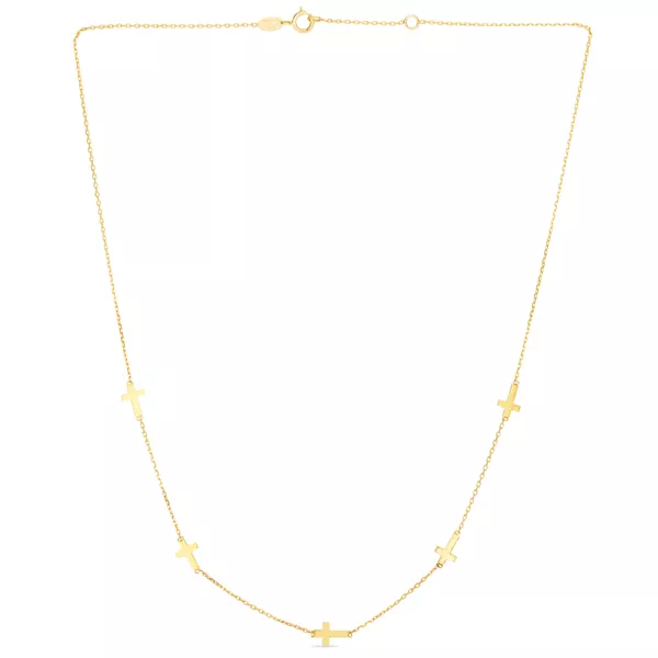 Cross Station Gold Necklace