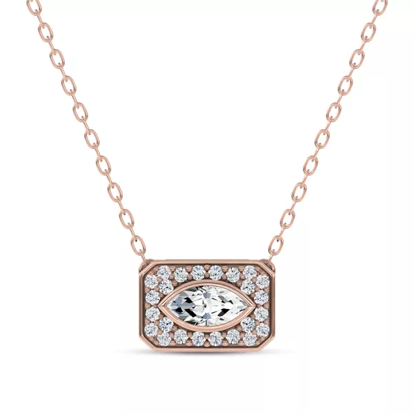 Sequin Frame Marquise Lab Diamond Necklace by Christian Siriano