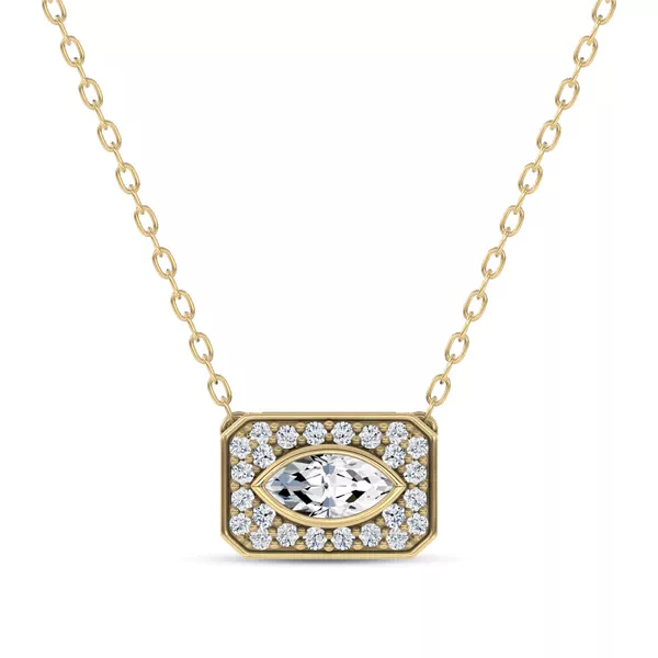 Sequin Frame Marquise Lab Diamond Necklace by Christian Siriano