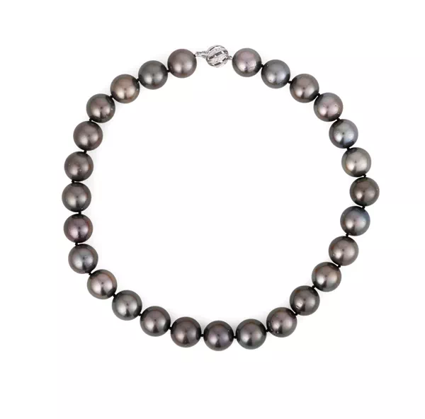 Tahitian Black Pearl Necklace (15–16 mm, 17.5")