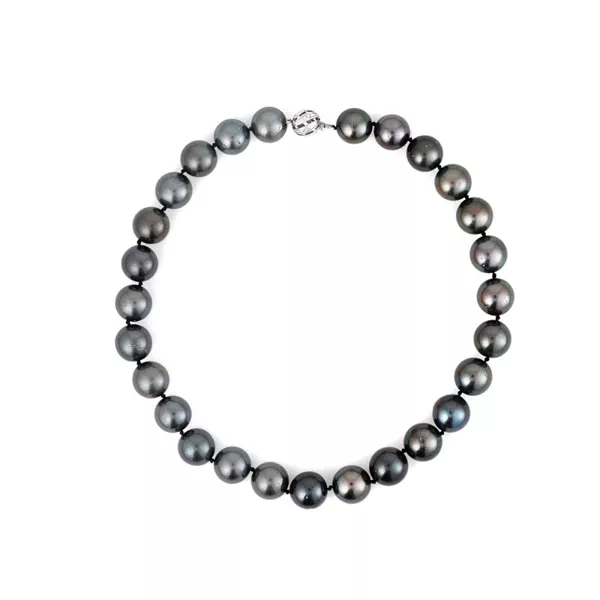Tahitian Black Pearl Necklace (15–16 mm, 18.5")