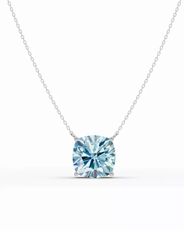 Cushion Sky Blue Topaz Necklace